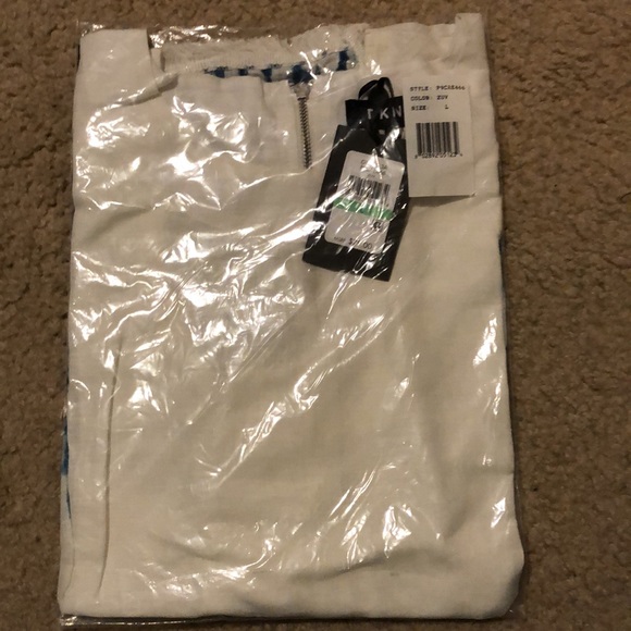 DKNY Womens Linen Printed Top - Picture 3 of 4